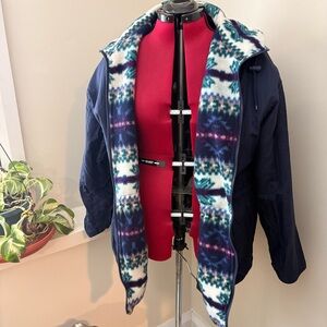 Reversible Vintage North Legend Fleece Parka with Cinch Waist Women’s Large/XL